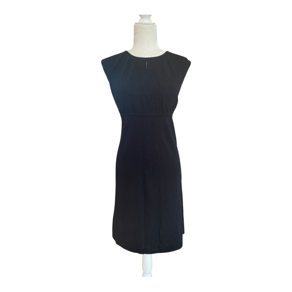 Misook Womens Y2k Black Stretch Knee Length Dress Size Large Acrylic Cocktail